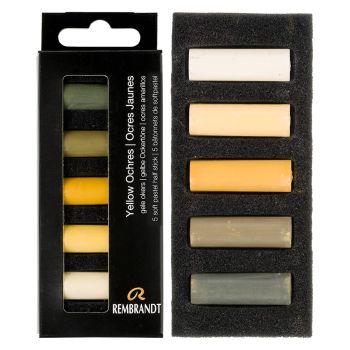 Rembrandt Soft Pastel Half-Stick Set of 5 Yellow Ochres