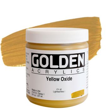 GOLDEN Heavy Body Acrylics - Yellow Oxide, 8oz Jar