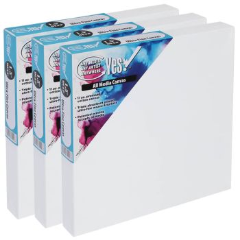 Yes! All Media Cotton Canvas 1.5" Deep Box of Three 18x18"