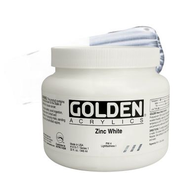 GOLDEN Heavy Body Acrylics - Zinc White, 32oz Jar