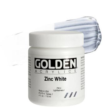 GOLDEN Heavy Body Acrylics - Zinc White, 4oz Jar