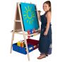 Solid hardwood kids' artist easel is sturdy and stable