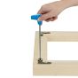Insert the special patented screws to tighten canvas tension with the special hex screwdriver