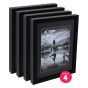 Gotham Complete Black, 12"x16" Gallery Frame w/ Glass + Backing (Box of 4)