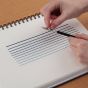 Adjust line width by tightening or loosening the pen wheel