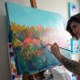 Rachel Christopoulos is an acrylic artist sharing her creative spirit through paintings, workshops, and humor