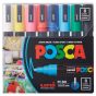Posca Acrylic Paint Marker 1.8-2.5mm Medium Tip Basic Colors Set of 8