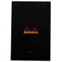 Rhodia Blank Black Notepad 6x8-1/4 in Top Staple 80-Sheet