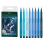 Pitt Artist Pens Wallet Set of 8, Blues Set
