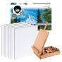 Oil Painting Master Set + Painting Board Pack of 5 + Table Easel Sketch Box- #32609C