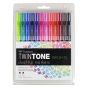 Tombow TwinTone Marker Set of 12, Bright Colors