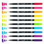 Tombow Dual Brush Pens Set of 10 - Bright Palette Colors 