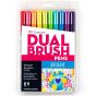 Tombow Dual Brush Pens Set of 10 - Bright Palette Colors 