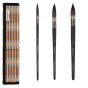 Danube Professional Watercolor Quill Brush (Set of 3) and Bamboo Roll Up 
