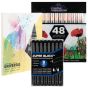 Creative Inspirations Watercolor Brush Pen Set of 48 + Pad + Super Black Set