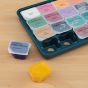Jelly cups have easy peel-off covers and re-wet like traditional gouache