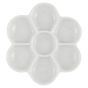 English Glazed Porcelain Flower Palette, 7 Wells