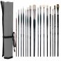 Creative Mark Pro Value Oil Brush Set of 16 with NY Central Brush Roll-up