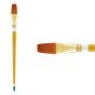 Creative Mark Qualita Golden Taklon Long Handle Brush Flat #12
