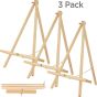 3-Pack Table Top Display Easel Natural Wood -Thrifty Creative Mark
