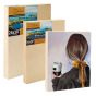 You can gesso the panel, Fine-grained, finely sanded