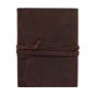 Dark Brown Leather Journal with Wrap - 6x8