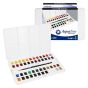 Daler-Rowney Water Colour Aquafine Studio Tin Set of 48 w/ Brush - Assorted Colors, Half Pans