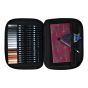Interior see-through mesh zippered pouch for accessories