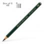 Faber-Castell 4B 9000 Jumbo Graphite Pencils Box of 6