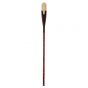 Natural hog bristle hair with a flattened, non-staining, non-rusting ferrule