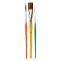 3 quality kids paint brushes in sizes 6 & 10 Round and 3/4" Flat