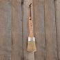 Easy to hold varnished beech wood 5.7" handle with hanging hole and strap
