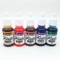 Highly saturated, acid-free, transparent, alcohol-based ink