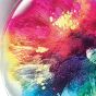 Close up of Pinata Colors in Resin Petri Dish 5 by Annie's ART Studio