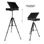 Tripod adjusts from 18” to 51” to paint standing or sitting