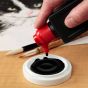 Traditional Sumi-e is a technique using a brush and black ink on rice paper
