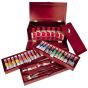 Museum quality 1862 Oils, mediums or accessories in lavish wooden sketch boxes,