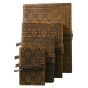 Luxury Leather Bound Soft Cover Sketch Book - Dark Brown - Embossed Diamond Pattern Cover 5.7x8.3"