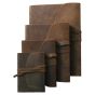 Luxury Leather Bound Soft Cover Sketch Book - Dark Brown Plain Cover with Flap 4.7x6.5"