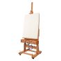 Extensible sliding mast easel with crank
