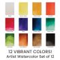 Set of 12ml tubes in 12 vibrant watercolors
