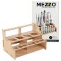 Straight Rack 1 holds 10 brushes, 4 large paint tubes, and 7 small paint tubes