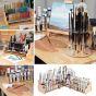 Woodgrain laminate material with easy assembly
