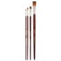 Mimik Kolinsky Synthetic Long Handle Allegro Flat Set of 4 