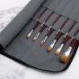 Set includes Brights, Filberts, Flats, and Rounds in a NY Central Brush Roll-up