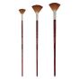 Mimik Kolinsky Synthetic Set of 3 Long Handle Fan Brushes