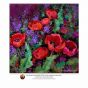 Artist Nancy Medina, Lilac Garden Red Poppies, Charvin Acrylics