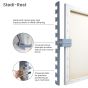 10 spaced slots for precise positioning of your mahl stick