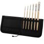 Hog Bristle Short Almond Filberts (117) Set of 6 with Brush Easel Case	