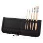 New York Central Professional Control Oil Color Brush Hog Bristle Super Short Flats (118) Set of 5 with Brush Easel Case